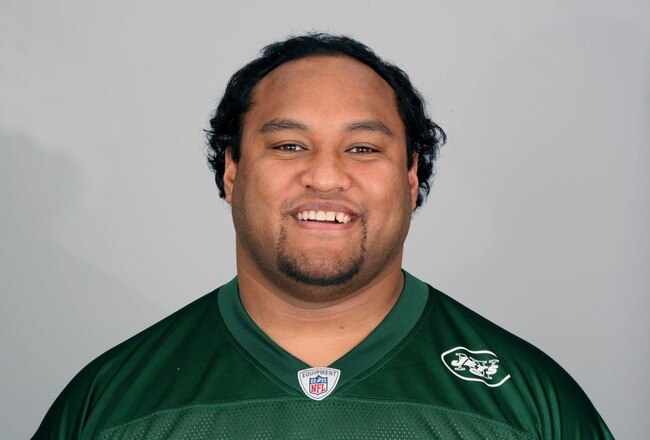 FLORHAM PARK, NJ - CIRCA 2011: In this handout image provided by the NFL, Sione Pouha of the New York Jets poses for his NFL headshot circa 2011 in Florham Park, New Jersey. (Photo by NFL via Getty Images)