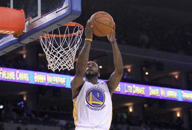OAKLAND, CA - MARCH 25:  Dorell Wright #1 of the Golden State Warriors in action against the Toronto Raptors at Oracle Arena on March 25, 2011 in Oakland, California. NOTE TO USER: User expressly acknowledges and agrees that, by downloading and or using this photograph, User is consenting to the terms and conditions of the Getty Images License Agreement.  (Photo by Ezra Shaw/Getty Images)