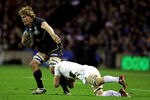 EDINBURGH, SCOTLAND - FEBRUARY 04:  David Denton of Scotland is tackled by Tom Croft of England during the RBS Six Nations match between Scotland and England at Murrayfield Stadium on February 4, 2012 in Edinburgh, Scotland.  (Photo by Jeff J Mitchell/Getty Images)