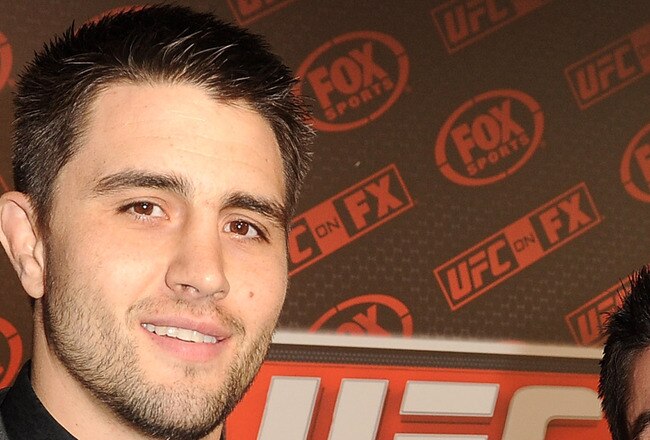 ANAHEIM, CA - NOVEMBER 12:  Mixed martial arts fighters Carlos Condit (L) and Dominick Cruz attend UFC on Fox:  Live Heavyweight Championship at the Honda Center on November 12, 2011 in Anaheim, California.  (Photo by Jason Merritt/Getty Images)