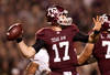 COLLEGE STATION, TX - NOVEMBER 24:  Ryan Tannehill #17 of the Texas A&M Aggies throws a pass against the Texas Longhorns in the first half of a game at Kyle Field on November 24, 2011 in College Station, Texas. (Photo by Darren Carroll/Getty Images)