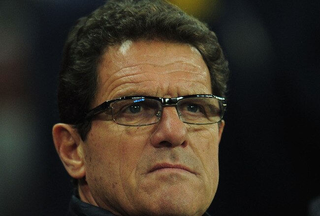 LONDON, ENGLAND - NOVEMBER 15:  Fabio Capello the England manager looks on ahead of the international friendly match between England and Sweden at Wembley Stadium on November 15, 2011 in London, England.  (Photo by Shaun Botterill/Getty Images)