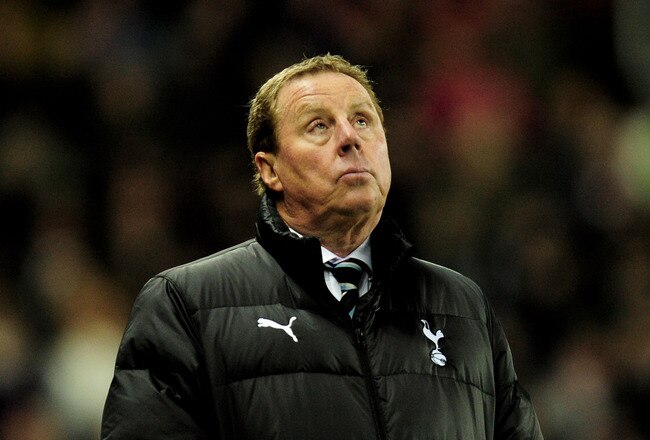 STOKE ON TRENT, ENGLAND - DECMBER 11:  Tottenham Hotspur Manager Harry Redknapp looks on during the Barclays Premier League match between Stoke City and Tottenham Hotspur at the Britannia Stadium on December 11, 2011 in Stoke on Trent, England. (Photo by Jamie McDonald/Getty Images)