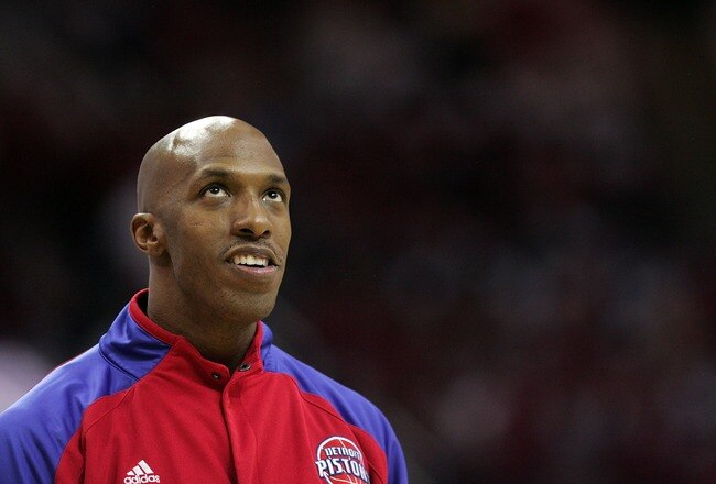 CLEVELAND - MAY 29:  Chauncey Billups #1 of the Detroit Pistons looks on before play against the Cleveland Cavaliers in Game Four of the Eastern Conference Finals during the 2007 NBA Playoffs on May 29, 2007 at the Quicken Loans Arena in Cleveland, Ohio. NOTE TO USER: User expressly acknowledges and agrees that, by downloading and or using this photograph, User is consenting to the terms and conditions of the Getty Images License Agreement.  (Photo by Jonathan Daniel/Getty Images)