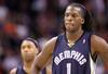 PHOENIX - NOVEMBER 25:  DeMarre Carroll #1 of the Memphis Grizzlies during the NBA game against the Phoenix Suns at US Airways Center on November 25, 2009 in Phoenix, Arizona.  The Suns defeated the Grizzlies 126-111.  NOTE TO USER: User expressly acknowledges and agrees that, by downloading and or using this photograph, User is consenting to the terms and conditions of the Getty Images License Agreement.  (Photo by Christian Petersen/Getty Images)