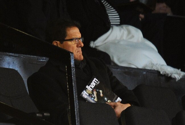 LONDON, ENGLAND - JANUARY 21: Fabio Capello, manager of England watches during the Barclays Premier League match between Fulham and Newcastle United at Craven Cottage on January 21, 2012 in London, England.  (Photo by Mike Hewitt/Getty Images)