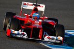 JEREZ DE LA FRONTERA, SPAIN - FEBRUARY 09:  Fernando Alonso of Spain and Ferrari drives the new Ferrari F2012 during day three of Formula One winter testing at the Circuito de Jerez on February 9, 2012 in Jerez de la Frontera, Spain.  (Photo by Paul Gilham/Getty Images)