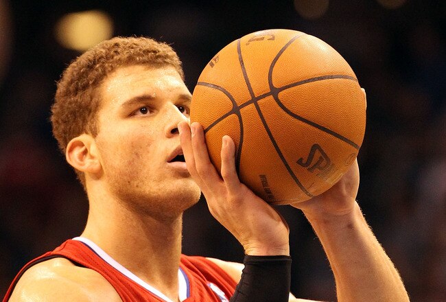 ORLANDO, FL - FEBRUARY 06:  Blake Griffin #32 of the Los Angeles Clippers attempts a foul shot during the game against the Orlando Magic  at Amway Center on February 6, 2012 in Orlando, Florida.   NOTE TO USER: User expressly acknowledges and agrees that, by downloading and or using this Photograph, user is consenting to the terms and conditions of the Getty Images License Agreement.  (Photo by Sam Greenwood/Getty Images)