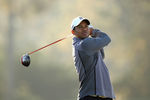 PEBBLE BEACH, CA - FEBRUARY 08:  Tiger Woods hits a tee shot during a practice round for the AT&T Pebble Beach National Pro-Am at the Monterey Peninsula Country Club on February 8, 2012 in Pebble Beach, California.  (Photo by Ezra Shaw/Getty Images)