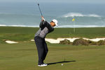 PEBBLE BEACH, CA - FEBRUARY 08:  Tiger Woods hits an approach shot during a practice round for the AT&T Pebble Beach National Pro-Am at the Monterey Peninsula Country Club on February 8, 2012 in Pebble Beach, California.  (Photo by Ezra Shaw/Getty Images)