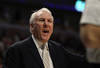 CHICAGO, IL - FEBRUARY 17: Head coach Gregg Popovich of the San Antonio Spurs yells at a referee during a game against the Chicago Bulls at the United Center on February 17, 2011 in Chicago, Illinois. The Bulls defeated the Spurs 109-99. NOTE TO USER: User expressly acknowledges and agrees that, by downloading and/or using this photograph, User is consenting to the terms and conditions of the Getty Images License Agreement. (Photo by Jonathan Daniel/Getty Images)