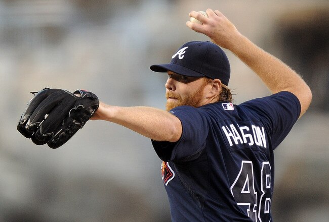 ANAHEIM, CA - MAY 21:  Tommy Hanson #48 of the Atlanta Braves pitches against the Los Angeles Angels of Anaheim during the first inning at Angel Stadium on May 21, 2011 in Anaheim, California.  (Photo by Harry How/Getty Images)