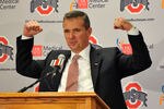 COLUMBUS, OH - NOVEMBER 28:  Urban Meyer speaks to the media after being introduced as the new head coach of Ohio State football on November 28, 2011 in Columbus, Ohio. (Photo by Jamie Sabau/Getty Images)