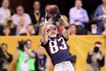 INDIANAPOLIS, IN - FEBRUARY 05:  Wide receiver Wes Welker #83 of the New England Patriots drops a pass late in the fourth quarter against the New York Giants during Super Bowl XLVI at Lucas Oil Stadium on February 5, 2012 in Indianapolis, Indiana.  (Photo by Andy Lyons/Getty Images)