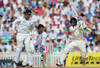 LONDON, ENGLAND - AUGUST 21:  Rahul Dravid of India hits out watched by wicketkeeper Matt Prior and Ian Bell of England during day four of the 4th npower Test Match between England and India at The Kia Oval on August 21, 2011 in London, England.  (Photo by Shaun Botterill/Getty Images)
