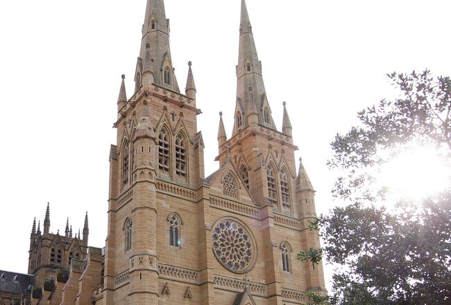 SYDNEY, AUSTRALIA - SEPTEMBER 18:  In this handout image provided by BSRF, competitors run past St Marys Cathedral during the Sydney Running Festival on September 18, 2011 in Sydney, Australia. (Photo by Craig Golding/Blackmores Sydney Running Festival via Getty Images)