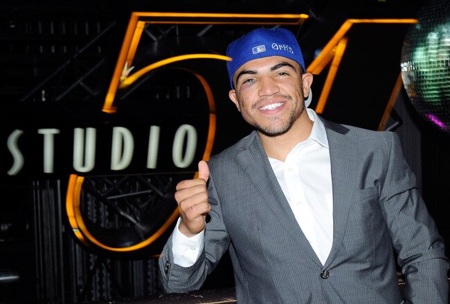 LAS VEGAS, NV - SEPTEMBER 18:  (EXCLUSIVE COVERAGE)  Boxer Victor Ortiz appears at a post-fight party at Studio 54 inside the MGM Grand Hotel/Casino early on September 18, 2011 in Las Vegas, Nevada. Ortiz lost the WBC welterweight title to Floyd Mayweather Jr. by fourth-round knockout on September 17.  (Photo by Ethan Miller/Getty Images for Studio 54)