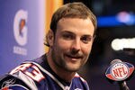 INDIANAPOLIS, IN - JANUARY 31:  Wes Welker #83 of the New England Patriots answers questions from the media during Media Day ahead of Super Bowl XLVI against the New York Giants at Lucas Oil Stadium on January 31, 2012 in Indianapolis, Indiana.  (Photo by Scott Halleran/Getty Images)