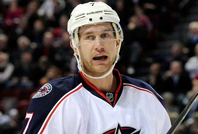 MONTREAL, CANADA - DECEMBER 6:  Jeff Carter #7 of the Columbus Blue Jackets skates during the NHL game against the Montreal Canadiens at the Bell Centre on December 6, 2011 in Montreal, Quebec, Canada.  The Blue Jackets defeated the Canadiens 3-2 in a shootout.  (Photo by Richard Wolowicz/Getty Images)