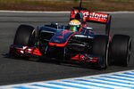 JEREZ DE LA FRONTERA, SPAIN - FEBRUARY 09:  Lewis Hamilton of Great Britain and McLaren drives during day three of Formula One winter testing at the Circuito de Jerez on February 9, 2012 in Jerez de la Frontera, Spain.  (Photo by Clive Mason/Getty Images)