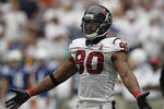 HOUSTON - SEPTEMBER 11:  Mario Williams #90 of the Houston Texans during game action against the Indianapolis Colts at Reliant Stadium on September 11, 2011 in Houston, Texas. The Texans won 34-7.  (Photo by Bob Levey/Getty Images)