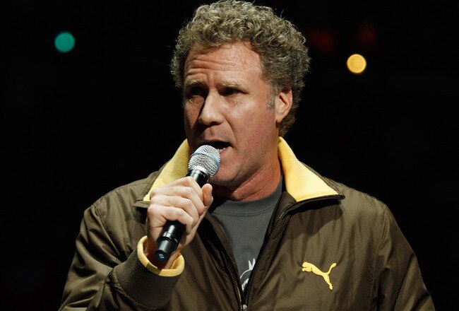 NEW ORLEANS, LA - FEBRUARY 08:  Actor Will Ferrell announces the player introductions before the New Orleans Hornets play the Chicago Bulls at New Orleans Arena on February 8, 2012 in New Orleans, Louisiana.  NOTE TO USER: User expressly acknowledges and agrees that, by downloading and or using this photograph, User is consenting to the terms and conditions of the Getty Images License Agreement.  (Photo by Chris Graythen/Getty Images)