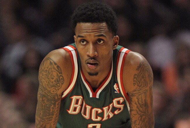 CHICAGO, IL - JANUARY 27:  Brandon Jennings #3 of the Milwaukee Bucks waits as a player for the Chicago Bulls shoots a free-throw at the United Center on January 27, 2012 in Chicago, Illinois. The Bulls defeated the Bucks 107-100. NOTE TO USER: User expressly acknowledges and agrees that, by downloading and or using this photograph, User is consenting to the terms and conditions of the Getty Images License Agreement.  (Photo by Jonathan Daniel/Getty Images)