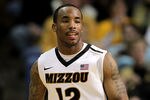 COLUMBIA, MO - JANUARY 28:  Marcus Denmon #12 of the Missouri Tigers reacts after scoring during the game against the Texas Tech Red Raiders on January 28, 2012 at Mizzou Arena in Columbia, Missouri.  (Photo by Jamie Squire/Getty Images)