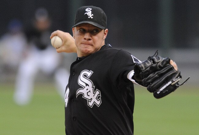 CHICAGO, IL - JULY 05: Jake Peavy # 44 of the Chicago White Sox pitches against the Kansas City Royals on July 5, 2011 at U.S. Cellular Field in Chicago, Illinois.  (Photo by David Banks/Getty Images)