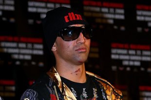 LAS VEGAS - NOVEMBER 22:  Paulie Malignaggi looks on during the news conference after losing to Ricky Hatton of England by 11th round TKO in their light-welterweight fight at the MGM Grand Garden Arena November 22, 2008 in Las Vegas, Nevada.  (Photo by John Gichigi/Getty Images)
