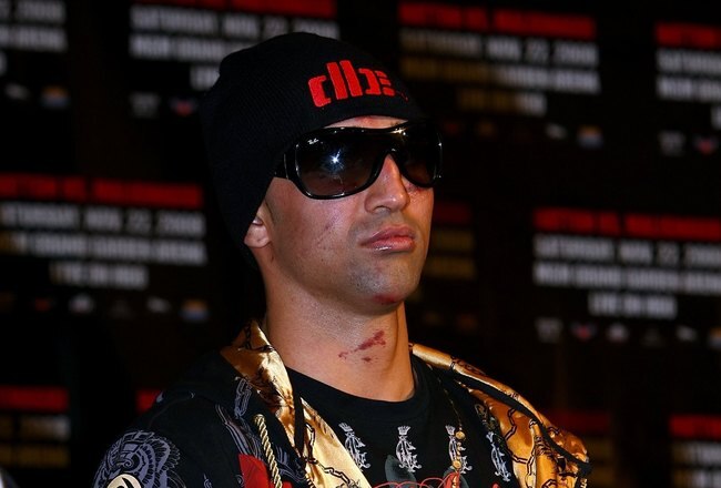 LAS VEGAS - NOVEMBER 22:  Paulie Malignaggi looks on during the news conference after losing to Ricky Hatton of England by 11th round TKO in their light-welterweight fight at the MGM Grand Garden Arena November 22, 2008 in Las Vegas, Nevada.  (Photo by John Gichigi/Getty Images)