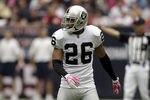 HOUSTON - OCTOBER 09: Stanford Routt #26 of the Oakland Raiders at Reliant Stadium on October 9, 2011 in Houston, Texas. (Photo by Bob Levey/Getty Images)