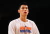 NEW YORK, NY - FEBRUARY 10:  Jeremy Lin #17 of the New York Knicks looks on as he warms up against the Los Angeles Lakers at Madison Square Garden on February 10, 2012 in New York City.  NOTE TO USER: User expressly acknowledges and agrees that, by downloading and or using this photograph, User is consenting to the terms and conditions of the Getty Images License Agreement.  (Photo by Chris Chambers/Getty Images)