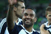 MELBOURNE, AUSTRALIA - FEBRUARY 10: Archie Thompson of the Victory waves to the crowd after the Victory defeated the Mariners during the round 19 A-League match between the Melbourne Victory and the Central Coast Mariners at AAMI Park on February 10, 2012 in Melbourne, Australia.  (Photo by Robert Cianflone/Getty Images)