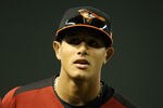 PHOENIX, AZ - JULY 10:  U.S. Futures All-Star Manny Machado #3 of the Baltimore Orioles looks on during batting practice for the 2011 XM All-Star Futures Game at Chase Field on July 10, 2011 in Phoenix, Arizona.  (Photo by Christian Petersen/Getty Images)