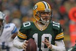GREEN BAY, WI - JANUARY 01:  Matt Flynn #10 of the Green Bay Packerslooks for a receiver against the Detroit Lions at Lambeau Field on January 1, 2012 in Green Bay, Wisconsin. The Packers defeated the Lions 45-41.  (Photo by Jonathan Daniel/Getty Images)