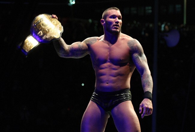 DURBAN, SOUTH AFRICA - JULY 08:  World Heavyweight Champion Randy Orton during the WWE Smackdown Live Tour at Westridge Park Tennis Stadium on July 08, 2011 in Durban, South Africa.  (Photo by Steve Haag/Gallo Images/Getty Images)