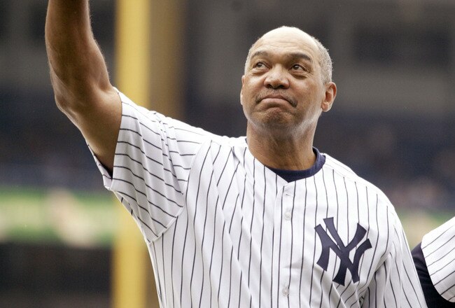Reggie Jackson during the New York Yankees old timers celebration day at Yankee Stadium in Bronx, New York on June 24, 2006. (Photo by Bryan Yablonsky/Getty Images)