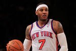 NEW YORK, NY - JANUARY 09: Carmelo Anthony #7 of the New York Knicks dribbles against the Charlotte Bobcats at Madison Square Garden on January 9, 2012 in New York City. NOTE TO USER: User expressly acknowledges and agrees that, by downloading and or using this photograph, User is consenting to the terms and conditions of the Getty Images License Agreement.  (Photo by Chris Trotman/Getty Images)