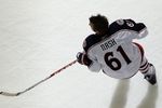 NEWARK, NJ - MARCH 23:  Rick Nash #61 of the Columbus Blue Jackets warms up before playing against the New Jersey Devils at the Prudential Center on March 23, 2010 in Newark, New Jersey.  (Photo by Jim McIsaac/Getty Images)