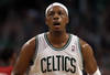 BOSTON, MA - MAY 07:  Paul Pierce #34 of the Boston Celtics celebrates a shot in the second half against the Miami Heat in Game Three of the Eastern Conference Semifinals in the 2011 NBA Playoffs on May 7, 2011 at the TD Garden in Boston, Massachusetts.  The Boston Celtics defeated the Miami Heat 97-81. NOTE TO USER: User expressly acknowledges and agrees that, by downloading and or using this photograph, User is consenting to the terms and conditions of the Getty Images License Agreement.  (Photo by Elsa/Getty Images)