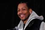 LAS VEGAS, NV - OCTOBER 26:  Basketball player Allen Iverson smiles during a news conference at the Thomas & Mack Center to announce the Las Vegas Superstar Challenge October 26, 2011 in Las Vegas, Nevada. The three-game tournament will take place at the Thomas & Mack Center on November 12 and 13, 2011, and will feature four teams made up of NBA players, former NBA players and rookies. Iverson will serve as a captain for one of the teams.  (Photo by Ethan Miller/Getty Images)