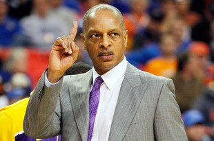 ATLANTA, GA - MARCH 10:  Head coach Trent Johnson of the LSU Tigers reacts during their game against the Vanderbilt Commodores in the first round of the SEC Men's Basketball Tournament at the Georgia Dome on March 10, 2011 in Atlanta, Georgia.  (Photo by Kevin C. Cox/Getty Images)