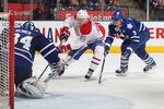 TORONTO, CANADA - FEBRUARY 11:  Lars Eller #81 of the Montreal Canadiens gets set to cut in front of James Reimer #34 of the Toronto Maple Leafs and score in a game on February 11, 2012 at the Air Canada Centre in Toronto, Canada. The Canadiens defeated the Leafs 5-0. (Photo by Claus Andersen/Getty Images)