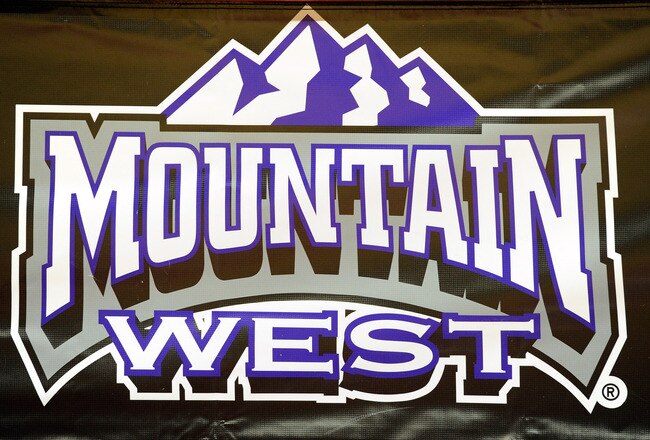 LAS VEGAS, NV - MARCH 10:  A detail of a conference logo is seen after the UNLV Rebels defeated the Air Force Falcons 69-53 in a quarterfinal game of the Conoco Mountain West Conference Basketball tournament at the Thomas & Mack Center March 10, 2011 in Las Vegas, Nevada.  (Photo by Ethan Miller/Getty Images)