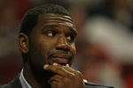 CHICAGO - NOVEMBER 01: Greg Oden #52 of the Portland Trail Blazers watches from the bench as his teammates take on the Chicago Bulls at the United Center on November 1, 2010 in Chicago, Illinois. The Bulls defeated the Trail Blazers 110-98. NOTE TO USER: User expressly acknowledges and agrees that, by downloading and/or using this Photograph, User is consenting to the terms and conditions of the Getty Images License Agreement. (Photo by Jonathan Daniel/Getty Images)