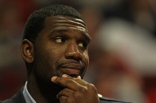 CHICAGO - NOVEMBER 01: Greg Oden #52 of the Portland Trail Blazers watches from the bench as his teammates take on the Chicago Bulls at the United Center on November 1, 2010 in Chicago, Illinois. The Bulls defeated the Trail Blazers 110-98. NOTE TO USER: User expressly acknowledges and agrees that, by downloading and/or using this Photograph, User is consenting to the terms and conditions of the Getty Images License Agreement. (Photo by Jonathan Daniel/Getty Images)