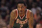 CHICAGO, IL - JANUARY 27: Brandon Jennings #3 of the Milwaukee Bucks waits as a player for the Chicago Bulls shoots a free-throw at the United Center on January 27, 2012 in Chicago, Illinois. The Bulls defeated the Bucks 107-100. NOTE TO USER: User expressly acknowledges and agrees that, by downloading and or using this photograph, User is consenting to the terms and conditions of the Getty Images License Agreement. (Photo by Jonathan Daniel/Getty Images)