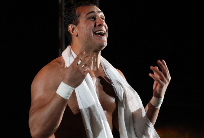 DURBAN, SOUTH AFRICA - JULY 08:  Alberto Del Rio is introduced during the WWE Smackdown Live Tour at Westridge Park Tennis Stadium on July 08, 2011 in Durban, South Africa.  (Photo by Steve Haag/Gallo Images/Getty Images)