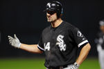CLEVELAND, OH - SEPTEMBER 20: Paul Konerko #14 of the Chicago White Sox complains after being hit by a pitch during the seventh inning against the Cleveland Indians at Progressive Field on September 20, 2011 in Cleveland, Ohio. (Photo by Jason Miller/Getty Images)